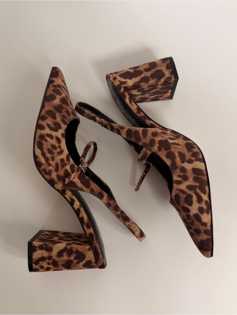 Leopard Print Block Heel Mary Jane Pumps - Brown women’s 9